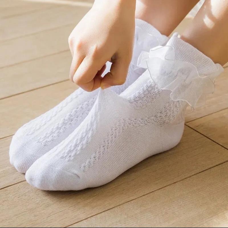 3 set white socks for toddler girls 1