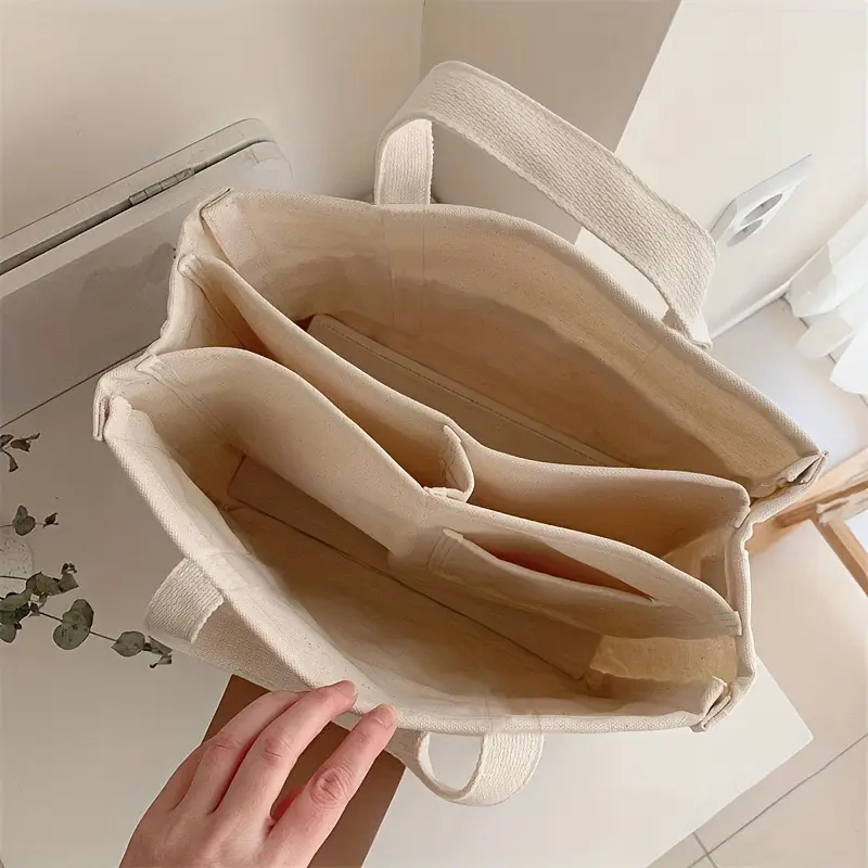 UK Stock Canvas Tote Bag Large Capacity Shoulder Bag for Teen Girl Women & Men 5