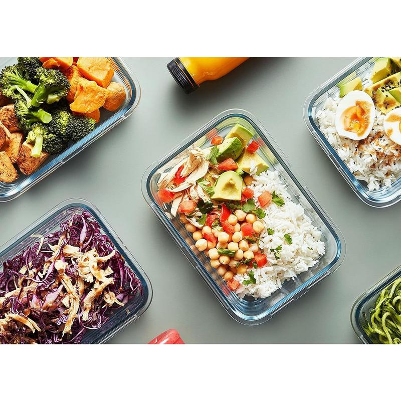Glass Meal Prep Containers with Lids 1040ml Airtight Glass Food Storage Containers, Set of 5 4