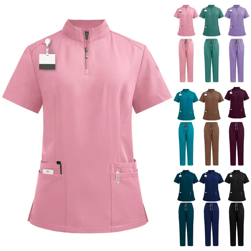 2024 New Hospital Medical Scrub Suits Uniform Women Men Scrubs Set Beauty Work Clothes Nurse Accessories Dental Surgery Suit 0