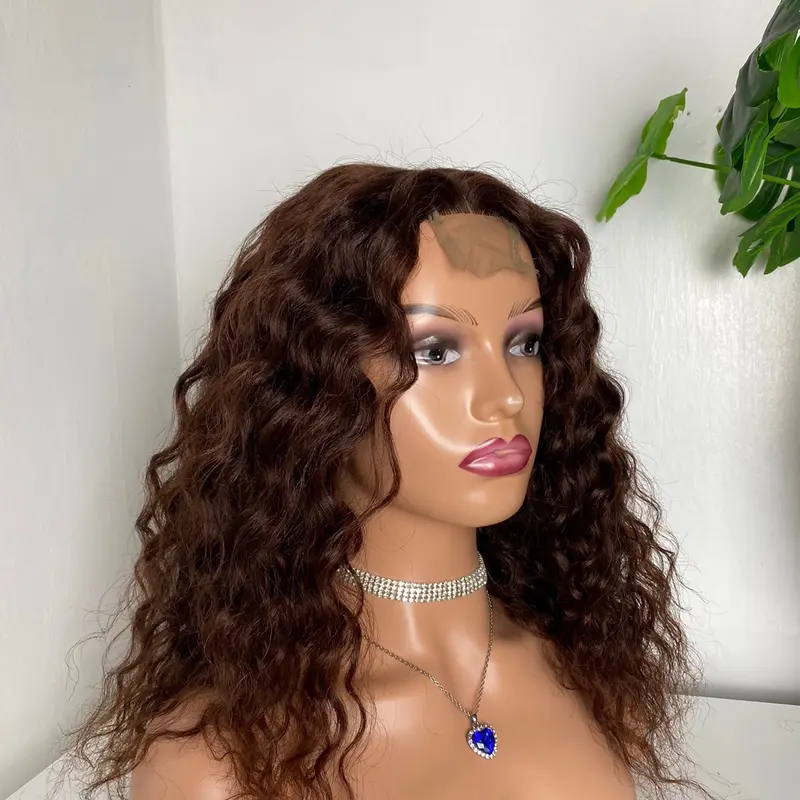 Human hair wig, Brown wig, Natural hair wig, women gift 4
