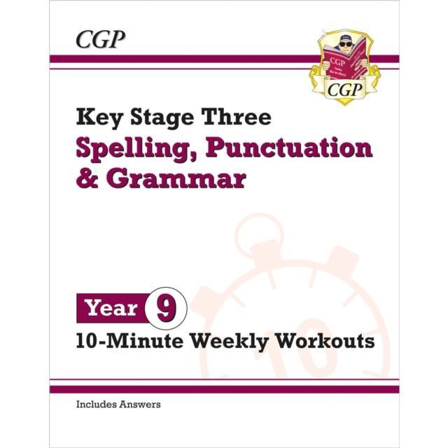 KS3 Year 9 Spelling, Punctuation and Grammar 10-Minute Weekly Workouts - Paperback Book - by CGP Books - 9781837740574 - Coordination Group Publications Ltd (CGP) 0