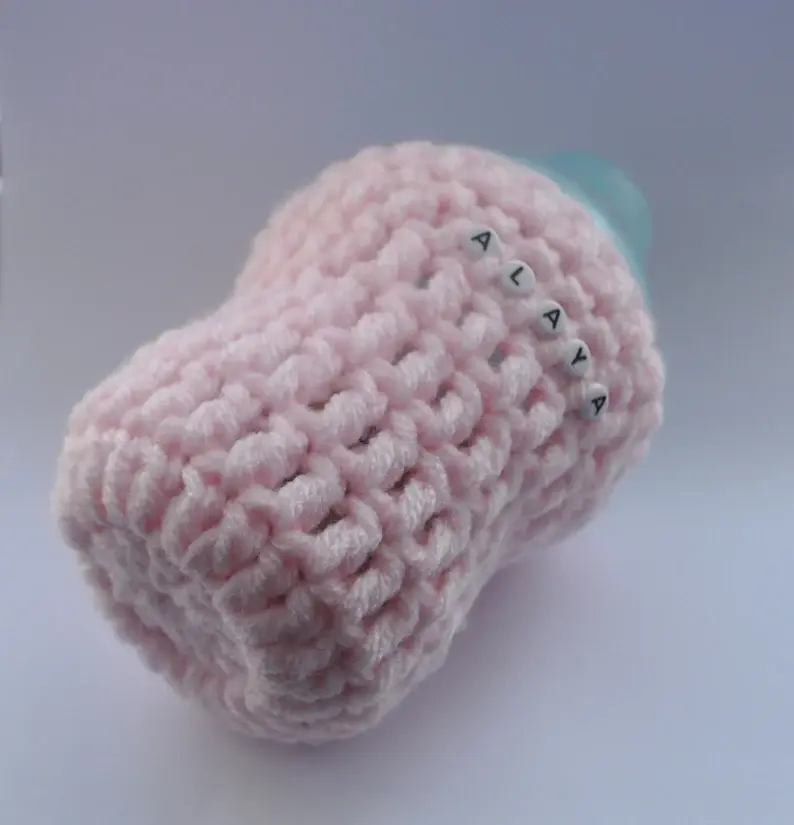 Handmade Personalised Crochet Baby Bottle Insulator Warmer  Custom made for Tommee Tippee Milk Bottle Gift Ideas for Newborn Keepsakes Durable Quality Accessory
