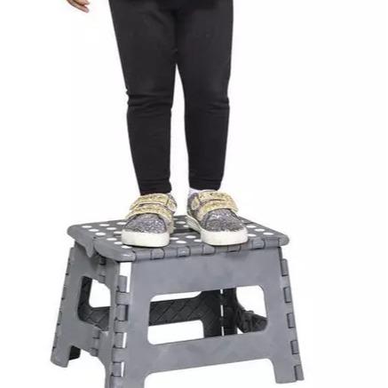 UK Made MARKSMAN Heavy Duty Plastic Foldable Step Stool for Bathroom, Garden, and Outdoor Activitie 23 x 19 x 19 (W x H x D) cm GREY 2