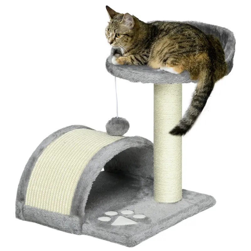 PawHut Cat Tree, Kitten Scratcher Activity Centre with Sisal Scratching Post, Toy Ball 0