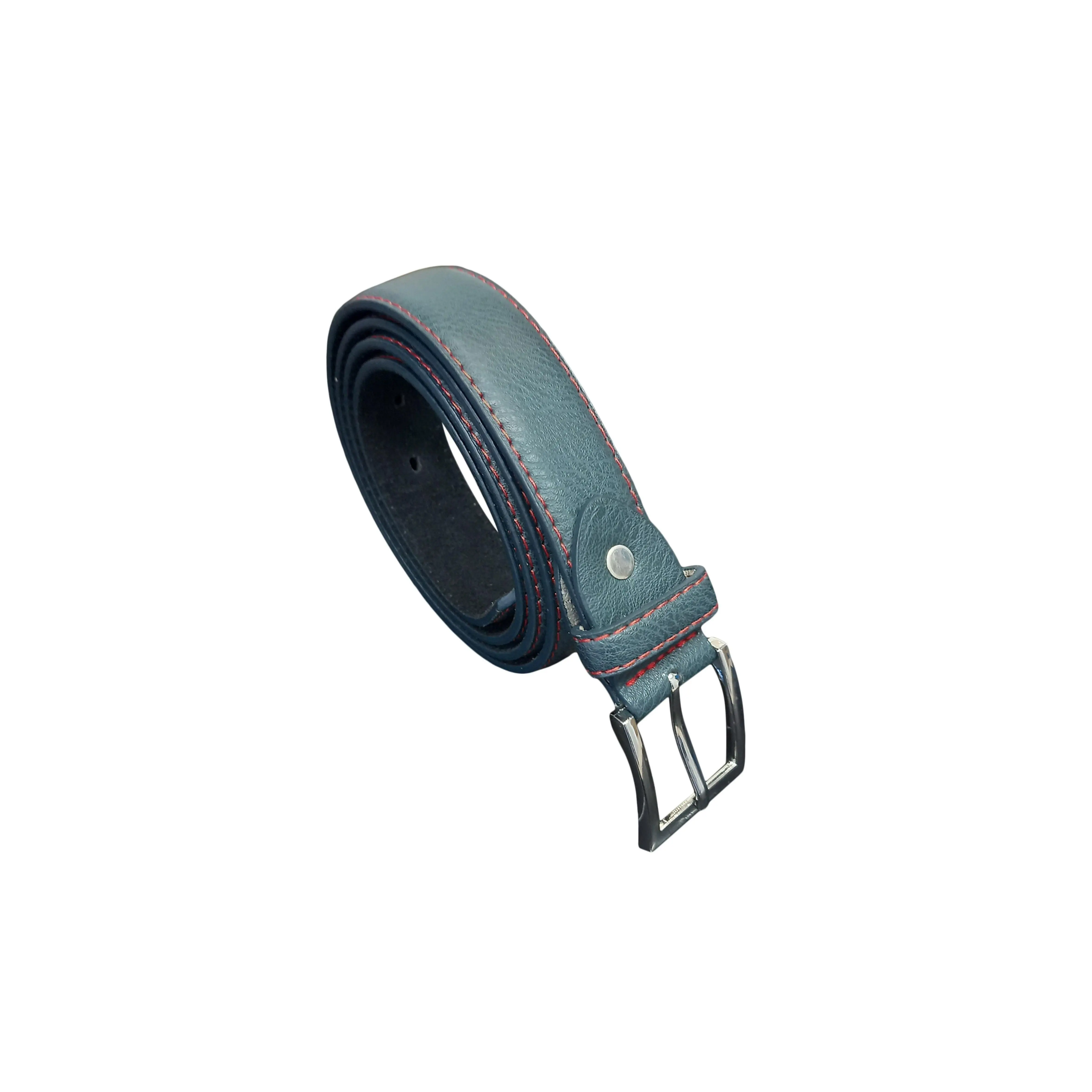 Men's Leather Belt, Black, Green or Blue, Stylish Finish 1" (28mm) Wide