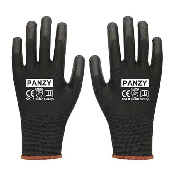 Pack of 12 or 24 Black Gardening Gloves, Non-Slip Work Handling Gloves Excellent  Dexterity Work Gloves