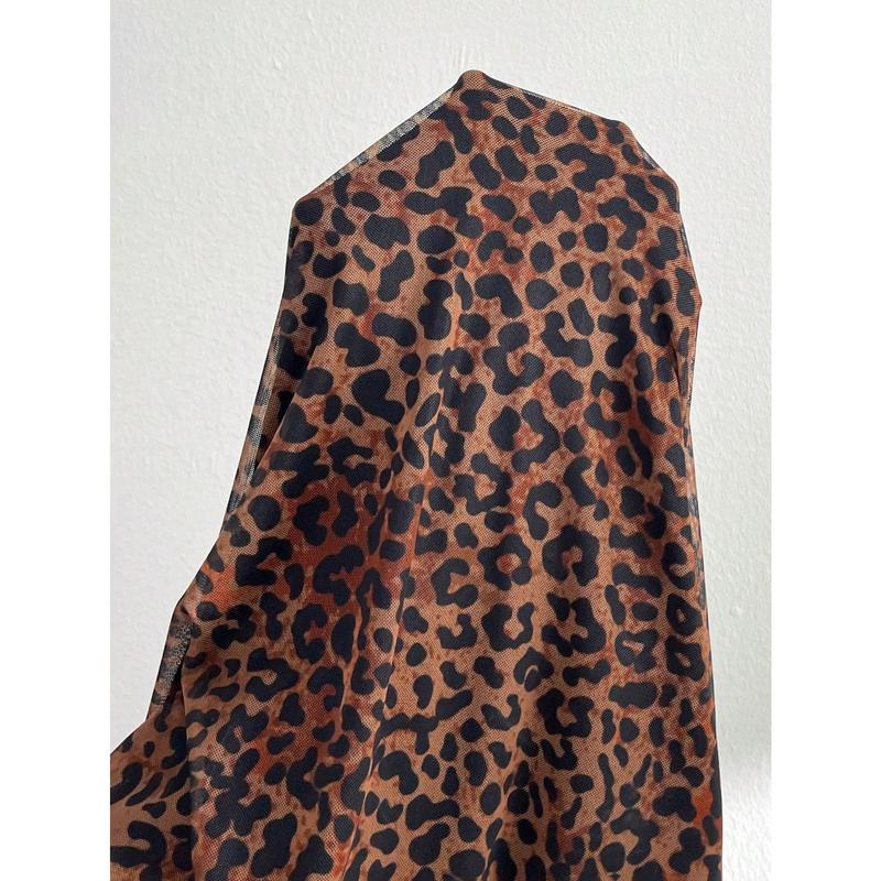 EZwear Plus Leopard Print Split Thigh Dress For Summer Casual Fabric 5