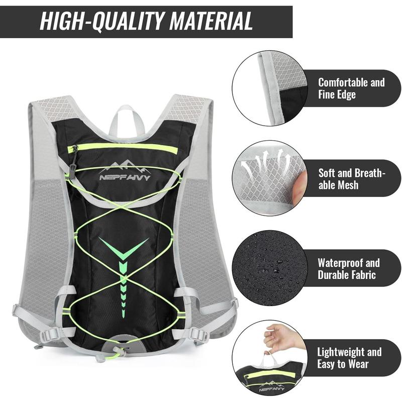 Nepfaivy Running Vest Hydration Backpack - Lightweight and Reflective Running Hydration Vest with Multi-pouches, Breathable and Adjustable Running Backpacks for Outdoor Running Cycling Climbing 3
