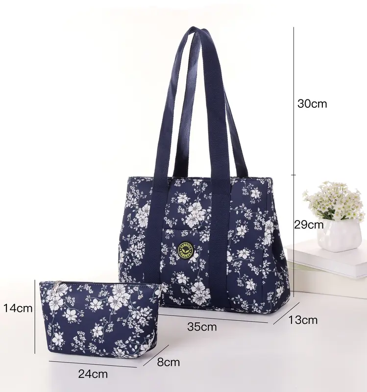 Plain Black Combo Tote & Make Up Style Bag 1