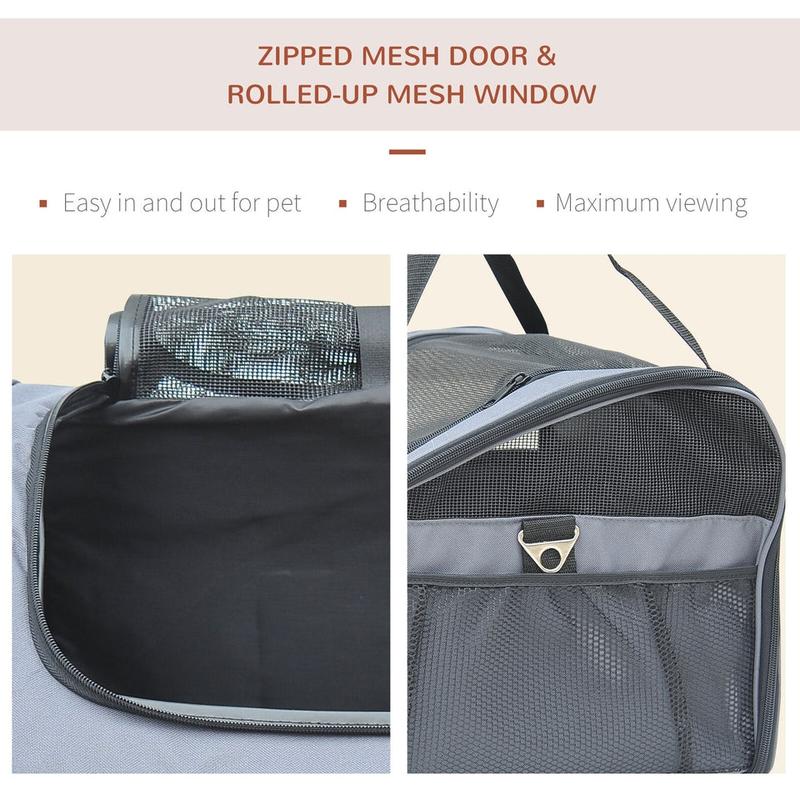 Pets Carrier Folding Bag Car Seat Cat Dog Puppy Portable Travel Cage Mesh Holder 4
