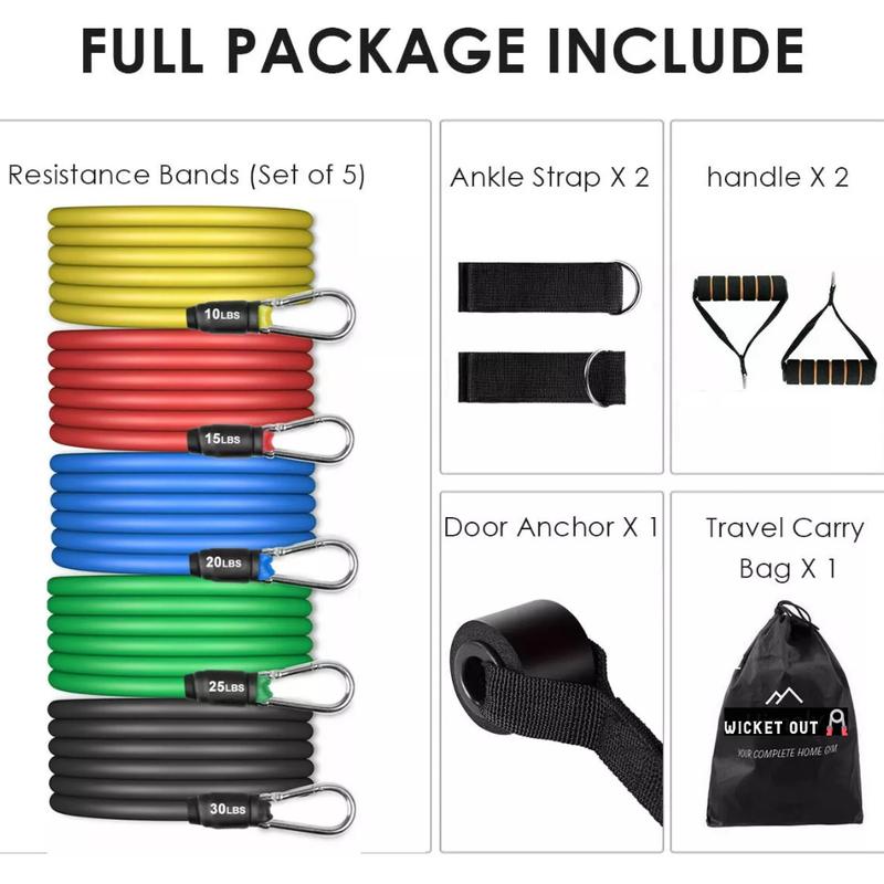 Fitiness 11PCS Resistance Bands Set for Ultimate Workout Kit in CrossFit, Fitness, Yoga & Home Training 8