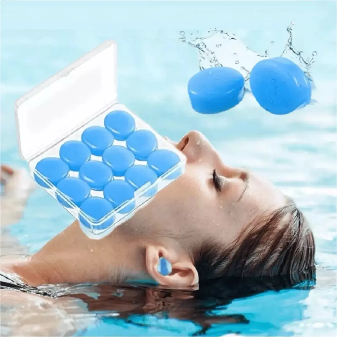 12Pcs Soft Silicone Noise Cancelling Ear Plugs for Sleep Swim - Reusable Mouldable