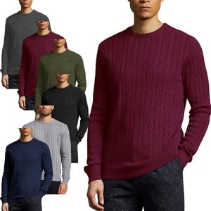 Mens Fashionego Cable Knitted Jumper Thick Warm Winter Weave Sweater Crew Neck Ribbed Pullover Gifting Gift Set