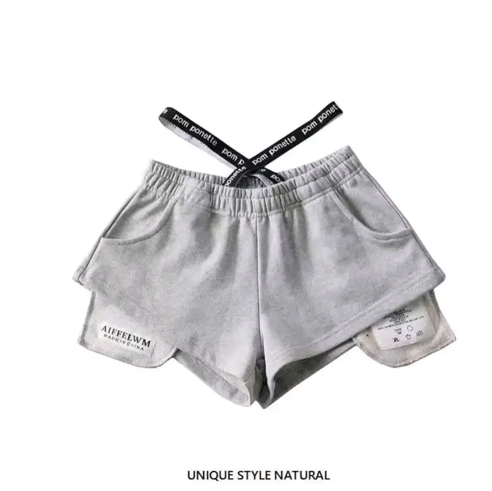 High-waisted Shorts Women's Casual Elastic Waist Loose-fit Wide-legged Trendy Summer Fashion 23 Hot Pants