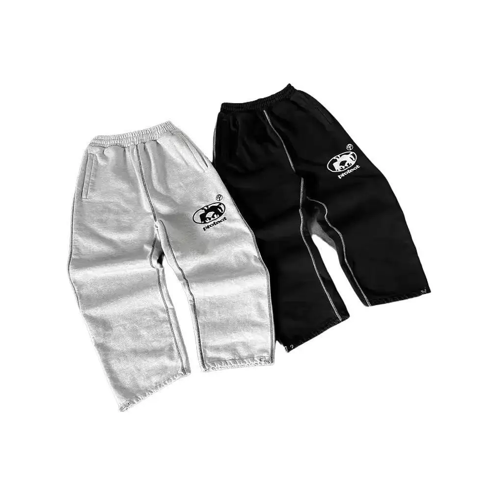 New Fleece Embroidered Sports Pants Letters Casual Street Youth Plus Sweatpants Movement Menswear
