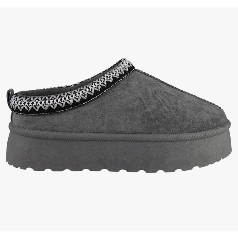 Autumn Winter Warm Suede Braided Outdoor Slippers Fashion Genuine Leather Fluffy Fur Lining Shoes for Autumn Winter Flat Sole and Platform Sole 2 Styles Optional Women's Autumn Winter Warm Suede Braided Outdoor Slippers with Fluffy Fur Lining - Girl gift 6