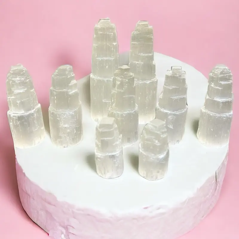 High Grade Selenite Crystal Tower, Various Sizes | Selenite Crystal Towers | Selenite Crystal Pillar | Charging & Cleansing Crystal