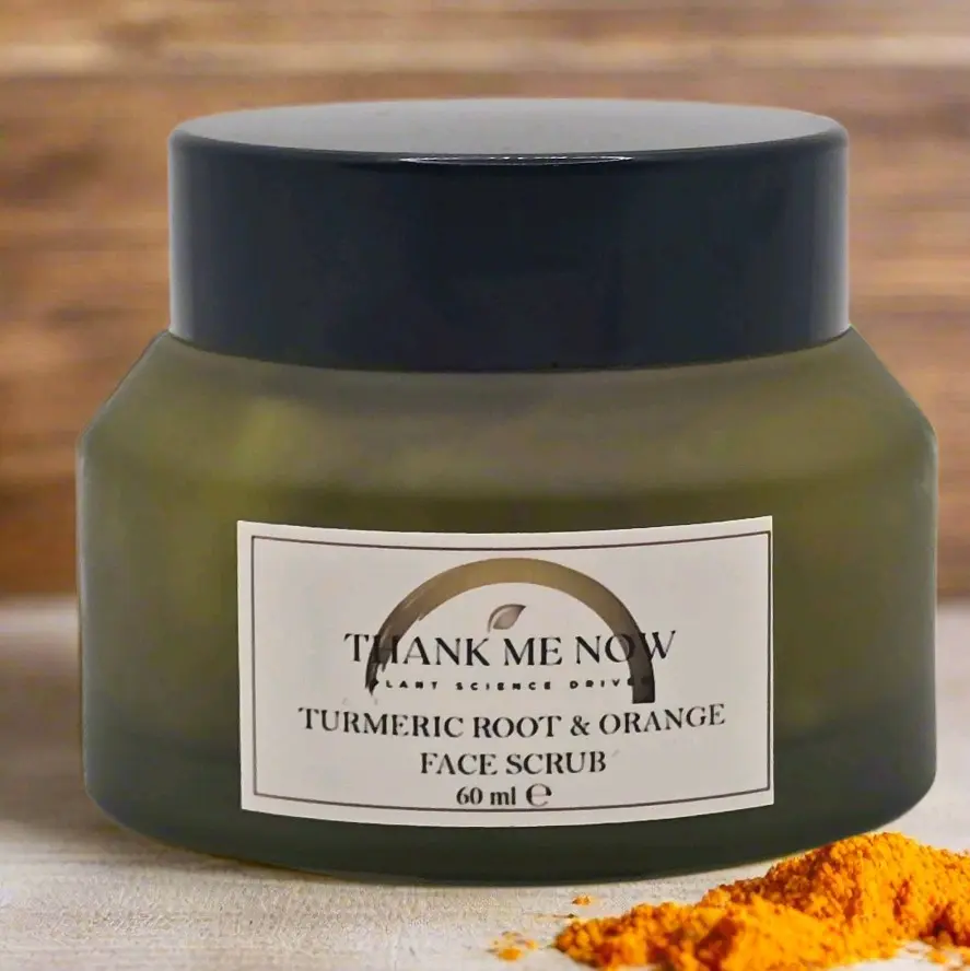 Turmeric Root & Orange Face Scrub - Exfoliates Gently, Brightens Skin for Skincare - Skin Repair gentle exfoliator facial exfoliating Brightening Hydrating Peel Nourishing