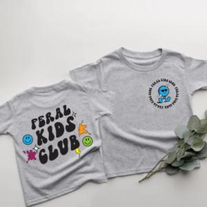 Feral Kids Club Front & Back Graphic Tees