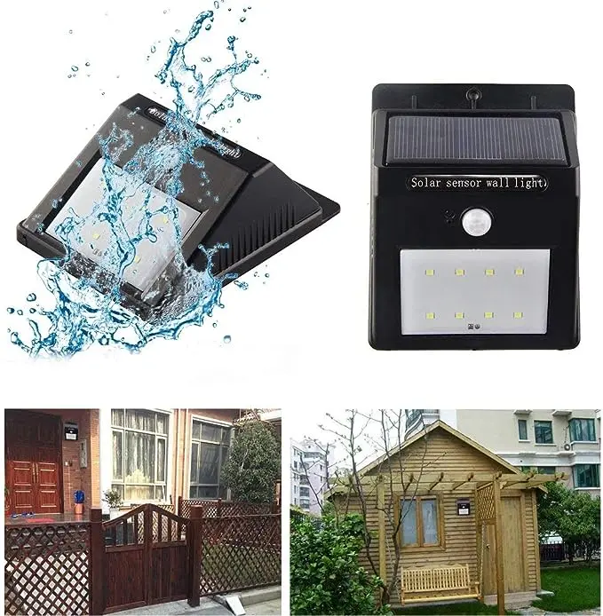 Solar Powered Wall Light Motion Sensor 8 LED Security Light Wireless Waterproof Smart PIR Wall Lamp for Garden Outdoor Fence Yard Home Driveway Stairs Outside Wall 6