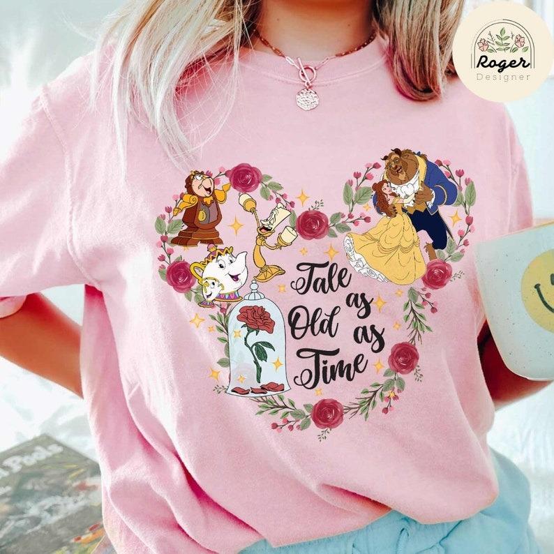 Floral Tale As Old As Time Beauty and the Beast Shirt, WDW Princess Belle Girl Trip Shirt, Princess Birthday Girl 1