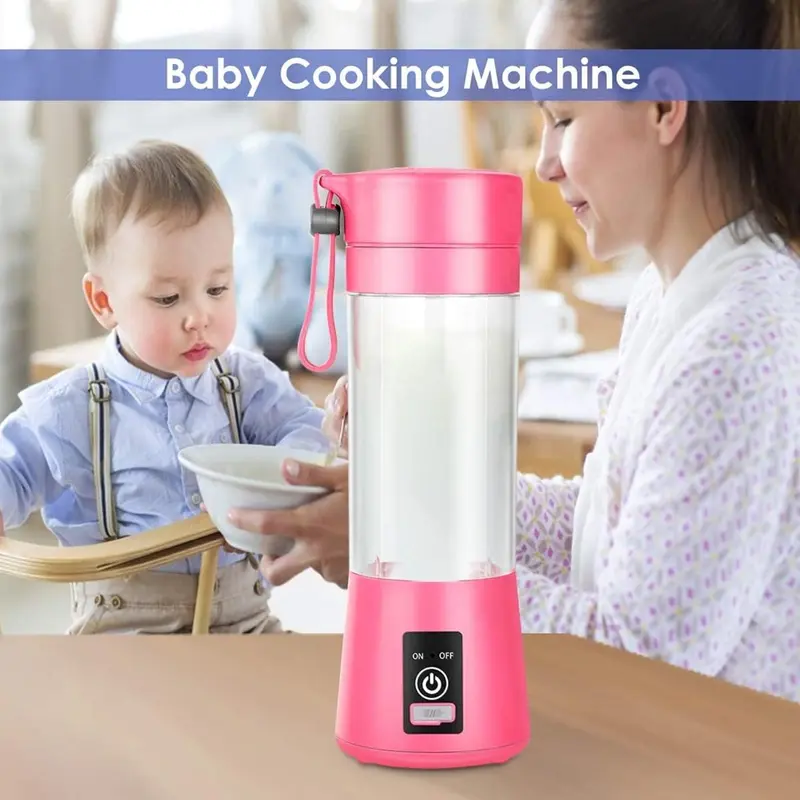 Portable USB Rechargeable Mini Fruit Juice Mixer – 380ml Travel Juicer Cup for Smoothies and Shakes 4