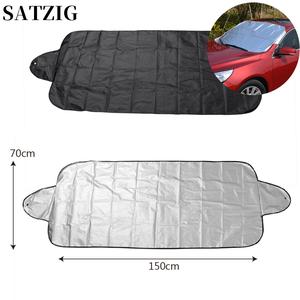 【SATZIG】 1/2PCS  Car Windshield Cover -Summer sun protection car cover,  Half Cover for Frostand Sun Protection - Silver Ribbon