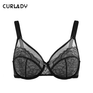 【Curlady】Enchante Floral Lace Plus Size Underwire Unlined Unpadded Full Coverage Bra