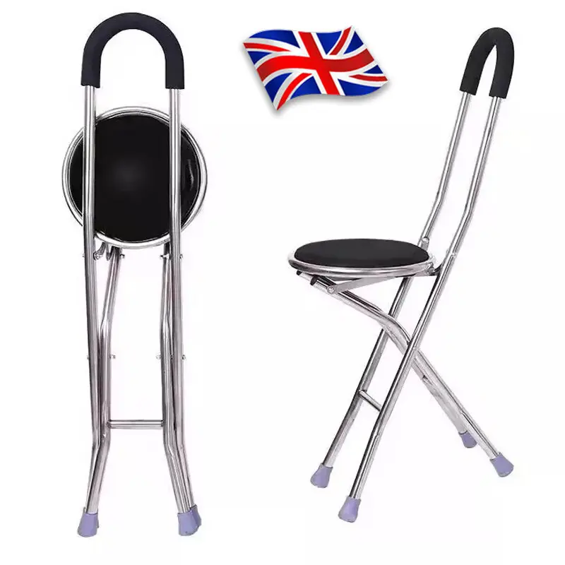 Versatile M8 Folding Portable Walking Stick Seat - Adjustable Aluminium Cane Chair Stool for Ultimate Mobility Healthcare Equipment 2
