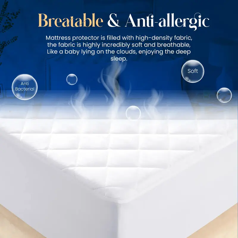 Waterproof Mattress Protector Pad with Extra Deep 30cm Pockets for Secure Fit,Microfiber Material Hypoallergenic, Noiseless,Super Soft Matress Protector Wrinkle Free, Machine Washable Mattress Cover  White. Single,4Ft/Small Double,Double,King,Super King 5