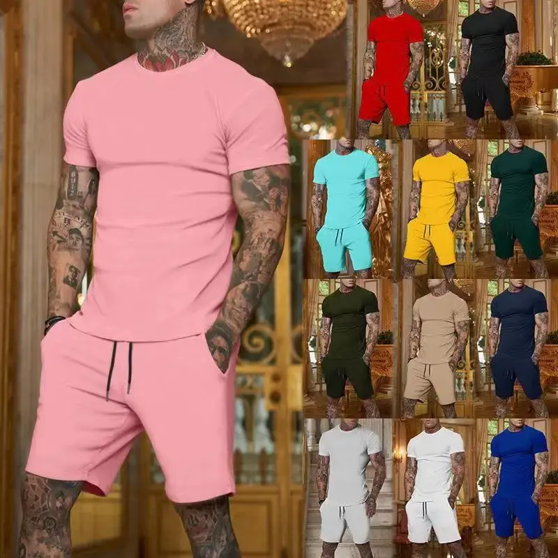 Men's two-piece sports suit shorts casual fashion summer 2024 hot item