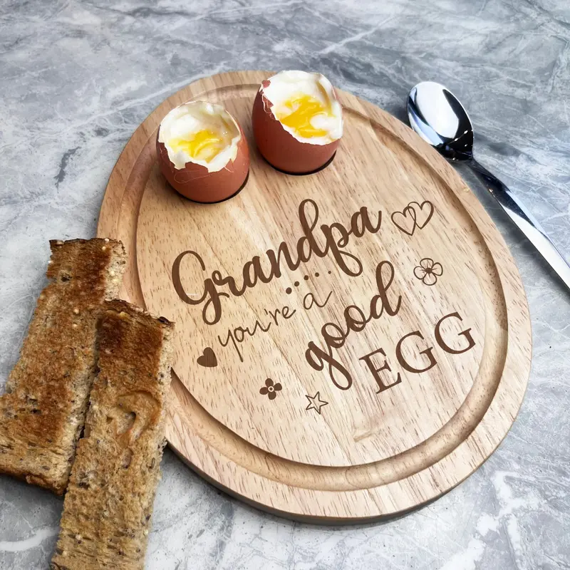 Boiled Eggs & Toast Grandpa Good Egg Personalised Gift Breakfast Serving Board - Personalised Gift, Custom Gift 1