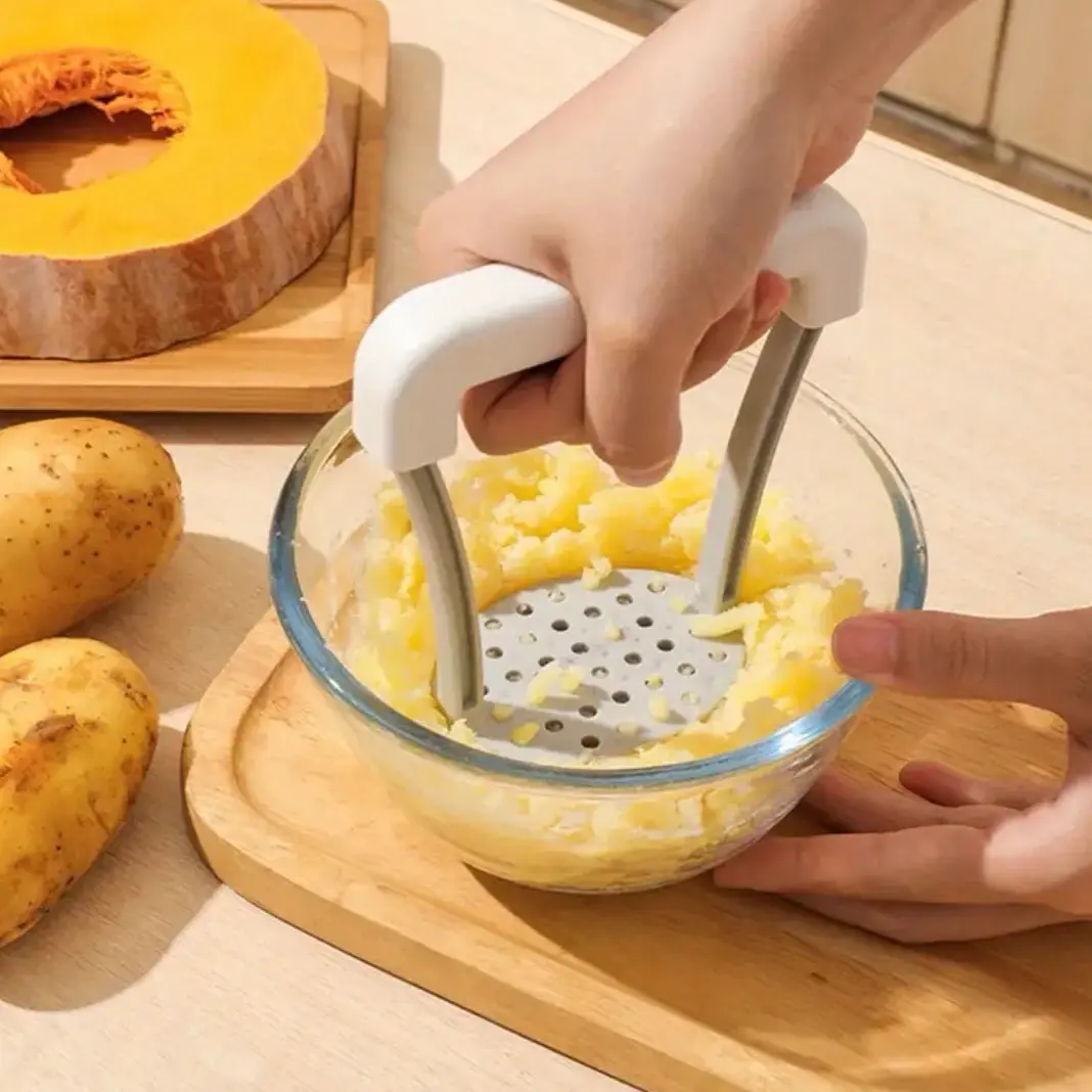 Potato Masher - Kitchen Vegetable Masher with Non-Slip Handle and Manual Fruit Masher - Kitchen Utensils and Gadgets