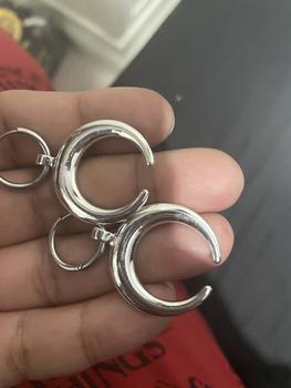 Product Review of Moon Shaped Dangle Earrings, Punk Exaggerated Silver Horn Earrings, Fashion Ear Jewelry for Party, Daily Clothing Decor, Trendy All-match & Exquisite Jewelry for Gift from N**8 0