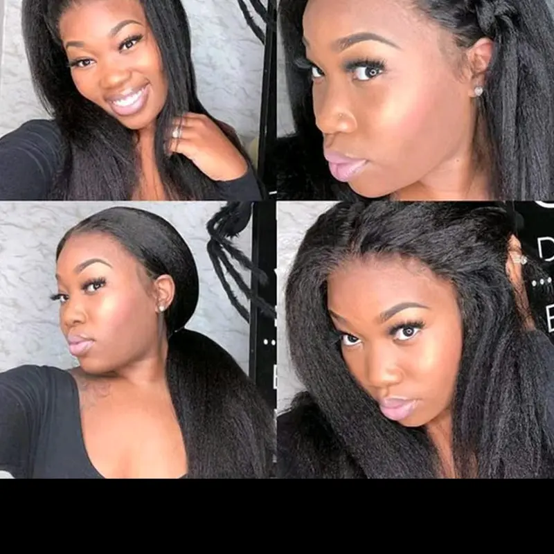 12A Malaysia Kinky Straight Human Hair Wig wigs for 5