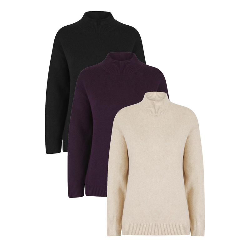 Ladies Turtleneck Roll Neck  Sweater Soft Feel Jumper 3 Colours Knit Knitwear 0