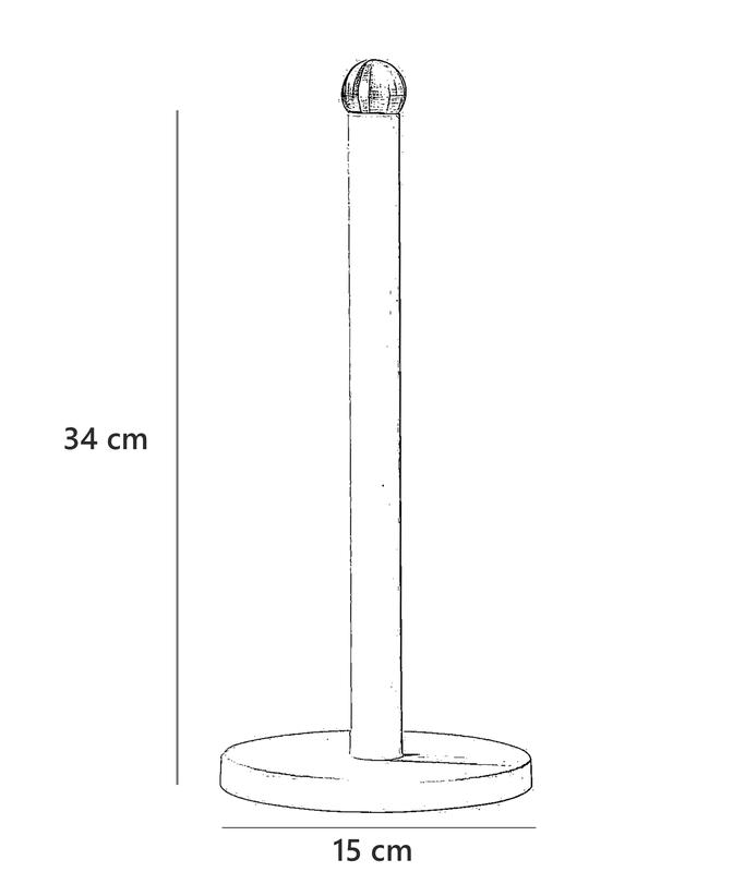 White Kitchen Paper Towel Holder - Free Standing, Stable Base, Stainless Steel - Modern Round Design 2