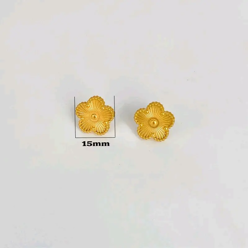 Unisex Gold Clover Set - Necklace, Bracelet, Studs and Earrings (4 Pieces) 5