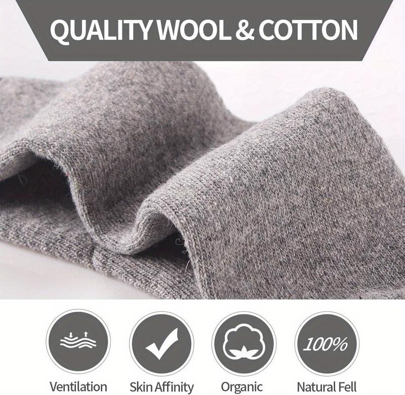 Product Introduction of 5 Pairs of Men's Heavyweight Wool Thermal Socks - Thick & Warm Crew Socks for UK Sizes 7-11, Perfect Gift for Winter 12