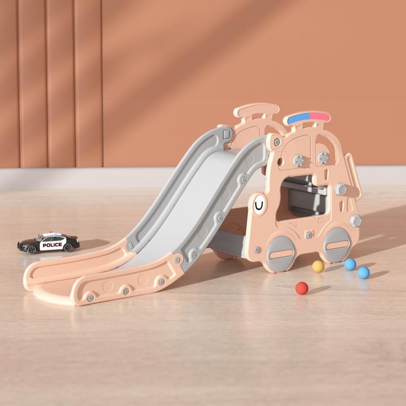 Livingandhome Freestanding Kids Slide Climber Indoor Outdoor Toy Basketball Hoop 5