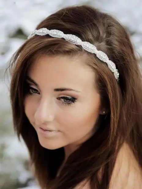 Bridal Headband with Rhinestones and Crystal Embellishments for Flowergirls 3
