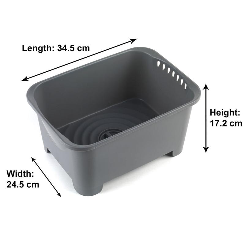 Beldray Washing up Bowl with Plug Drainer Multi-Purpose Set of 2 8L Grey 5