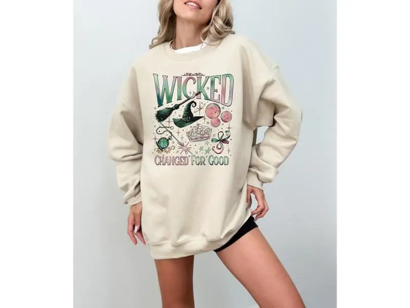Wicked Change For Good T-shirt, Sweatshirt, Hoodie, Defy Gravity Broomstick Magic Wand, Wizard Movie Fan Shirt, Wicked,Musical Fan Gift, Wicked Movie Hoodie