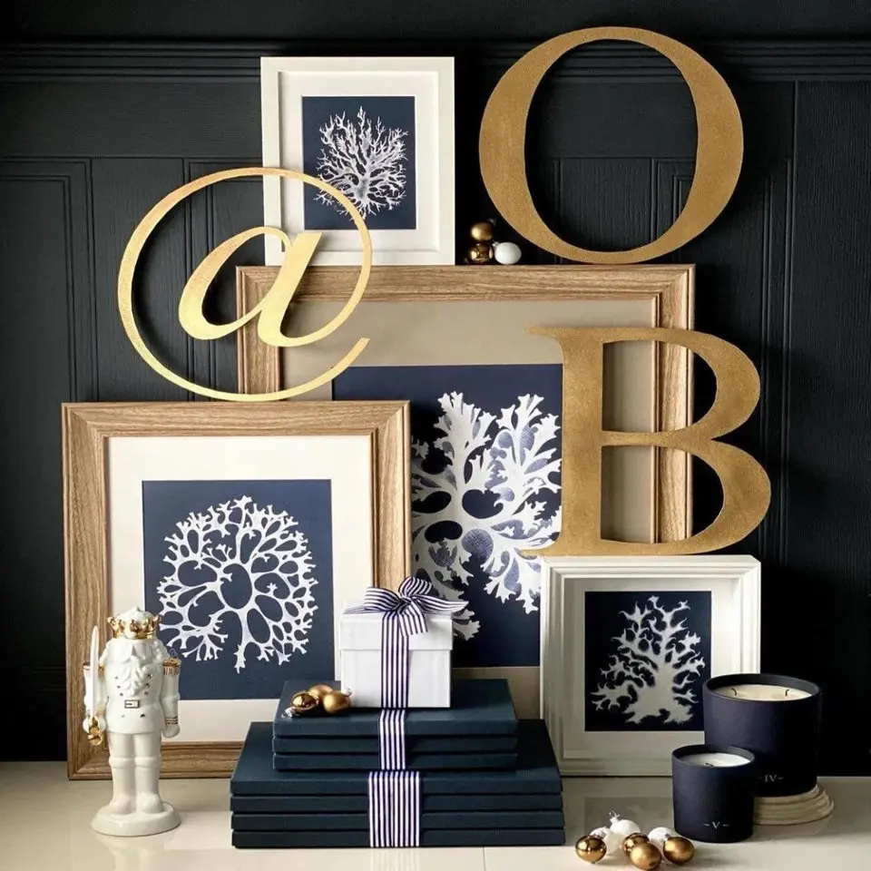 Distressed Gold 5" or 12" Classic Metal Letters, A-Z, 0-9 Decor For The Home And Garden