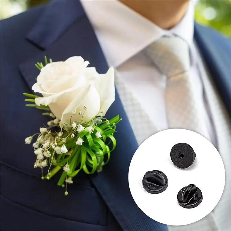 30 PCS Rubber Pin Backs for Badges, Pin Badge Backs Butterfly Clutch Locking Pin Backings Rubber for Badges Replacement Uniform Locking Tack Pins for Lapel Pins Jewelry Making Hats Badges
