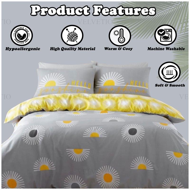 Summer Duvet Cover Set Reversible Quilt Covers Bedding Single Double King Size 3