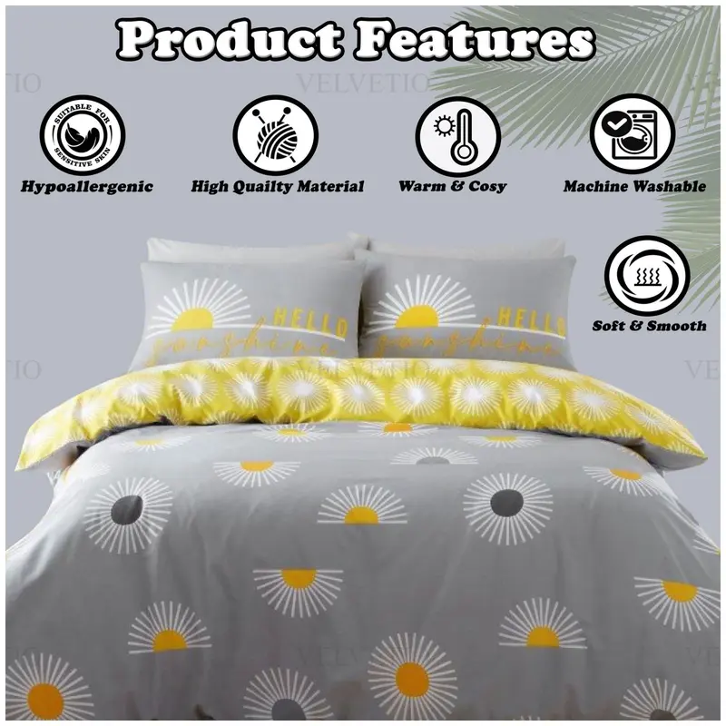 Summer Duvet Cover Set Reversible Quilt Covers Bedding Single Double King Size 3