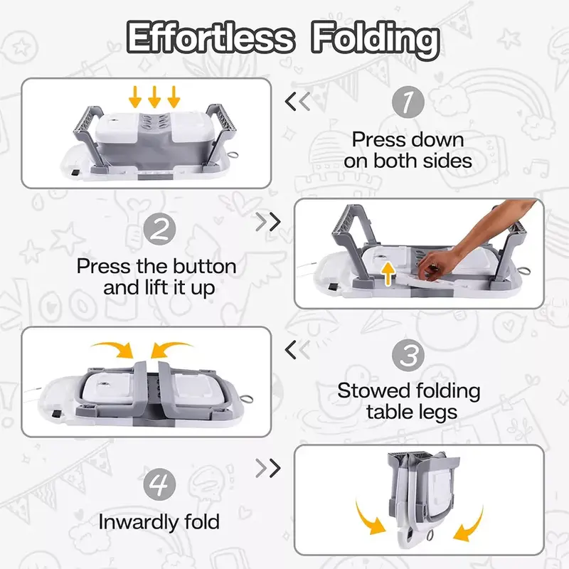Foldable Baby Bath Tub Ergonomic with Temperature & Cushion Bath Pad + Bath Net 7