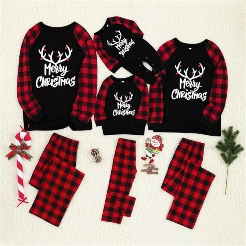 【2025】Christmas Pyjamas Family Matching Nightwear Adult Kids Baby Xmas Pajamas Holiday PJs Set 7